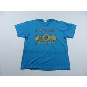 LA Plata Broncos Volleyball T-Shirt Teal Hanes Brand Sz L 1990s